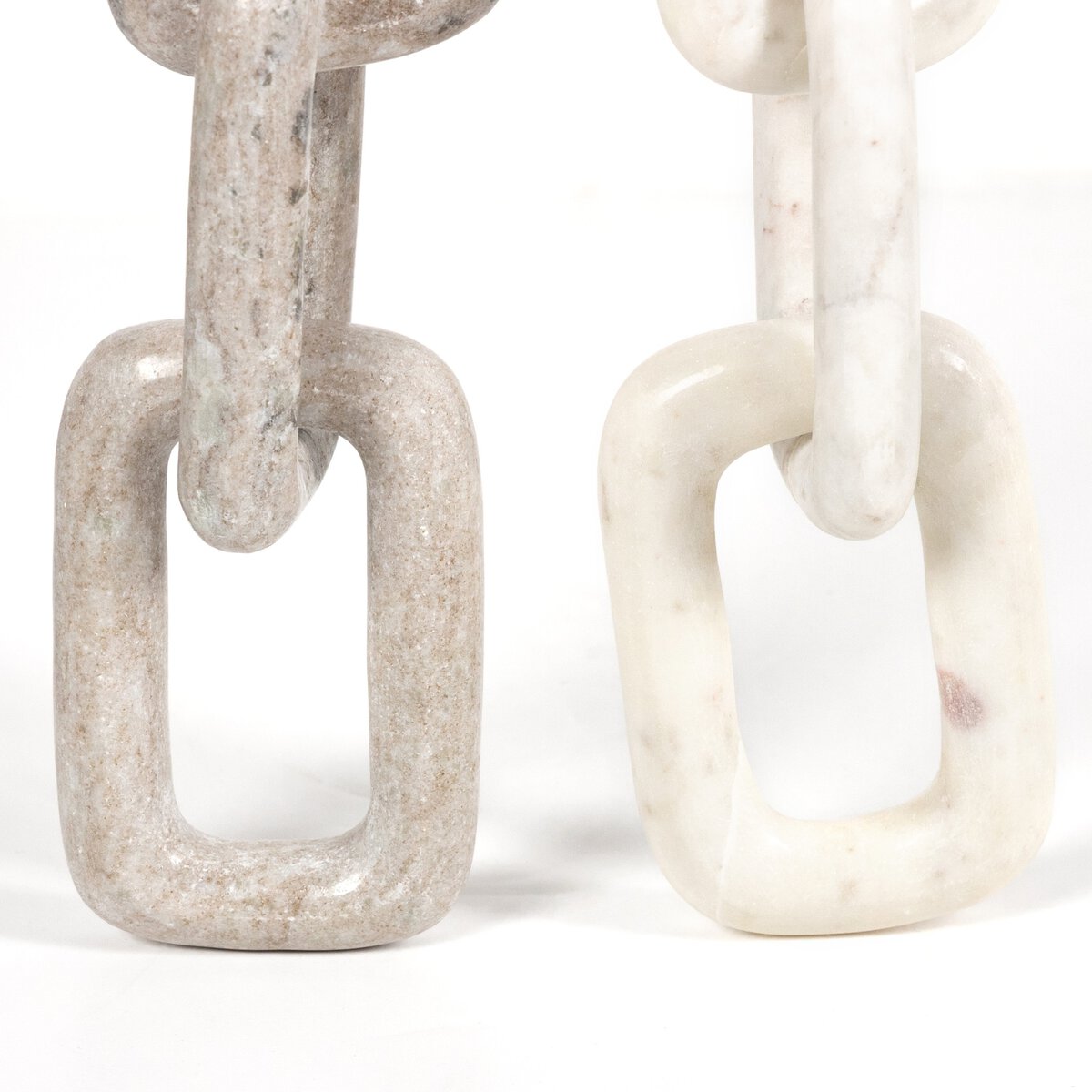 Taupe and white marble links shown vertically