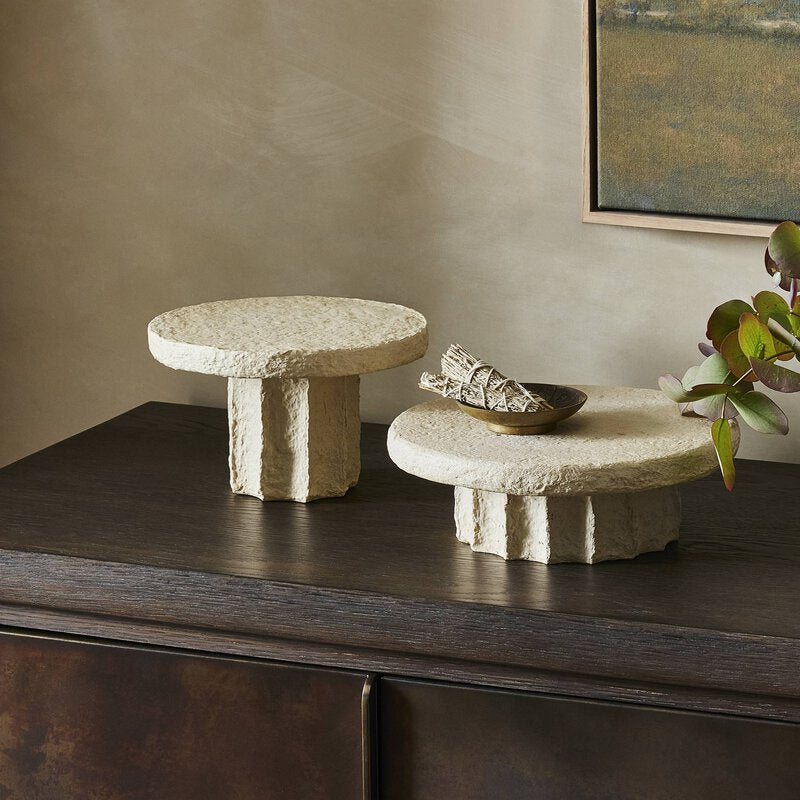 Sumba stands styled on a cabinet
